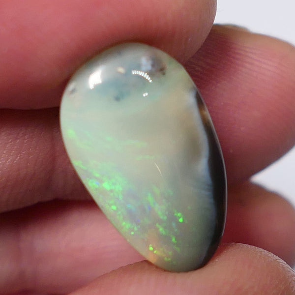 Lightning Ridge Dark Crystal opal Picture Stone Gemstone 4.4cts Polished ready for setting Green/Yellow/Blue fires 19x11x3mm  0639