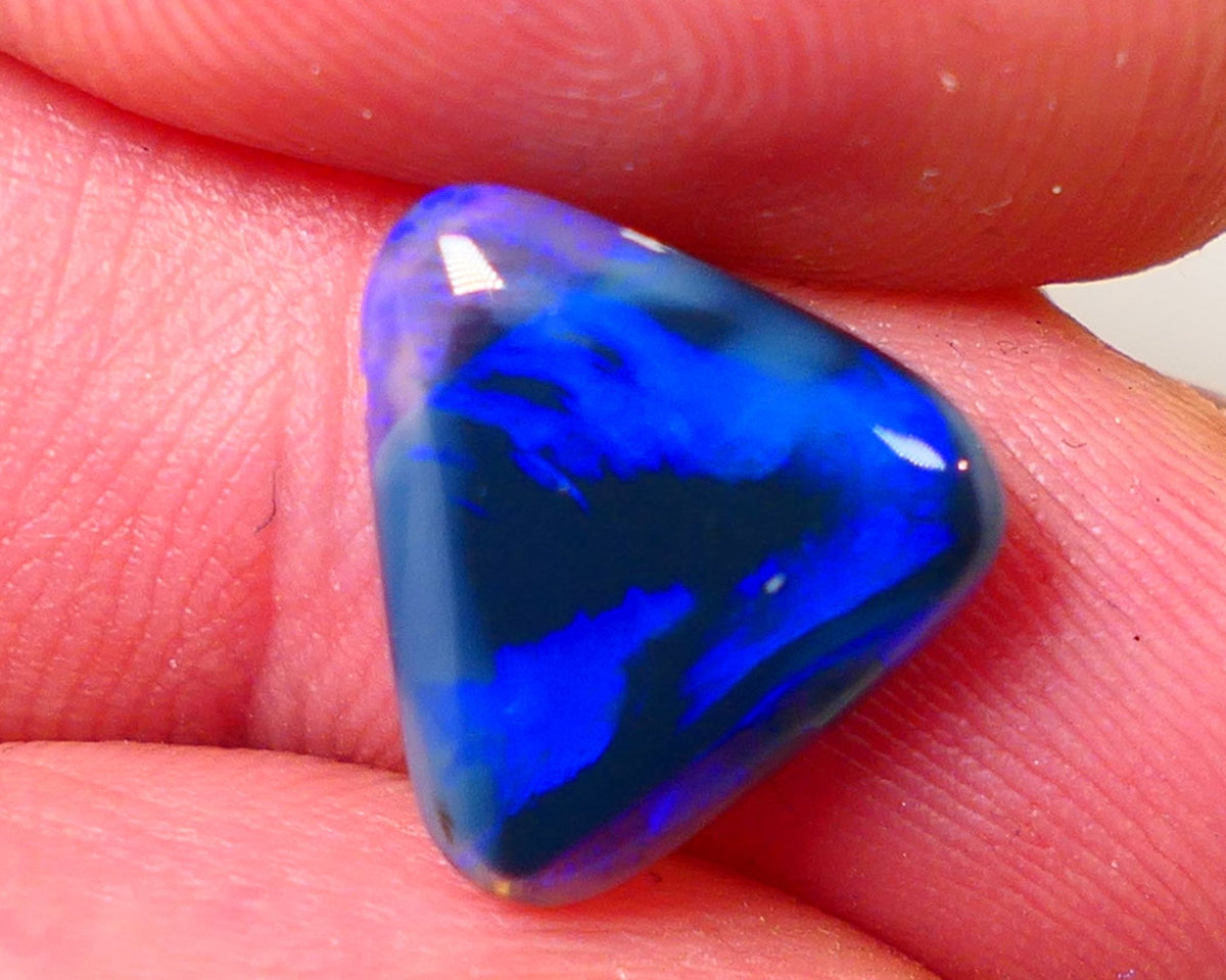 Lightning Ridge Black opal Picture Stone Gemstone 3.1cts Polished ready for setting Nice Bright Blue colours 12x12x3mm 0650