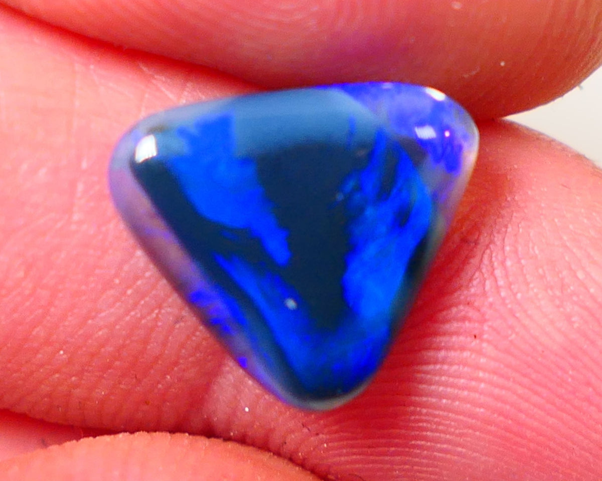 Lightning Ridge Black opal Picture Stone Gemstone 3.1cts Polished ready for setting Nice Bright Blue colours 12x12x3mm 0650