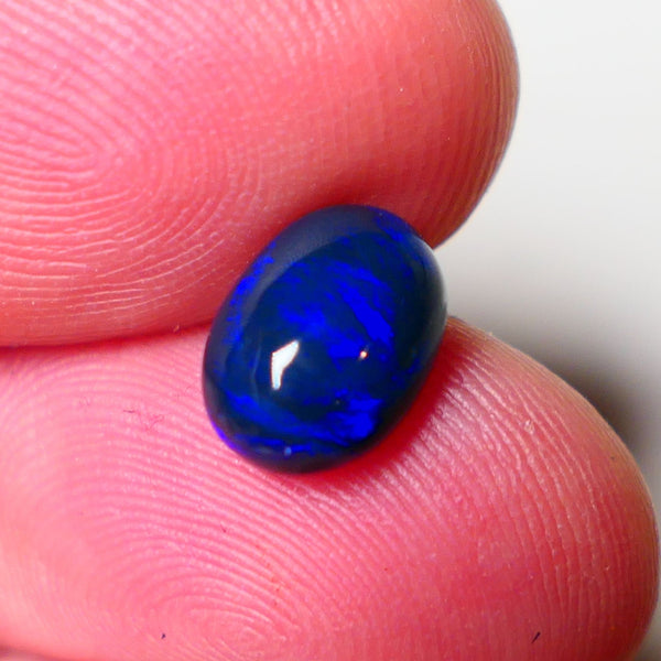 Lightning Ridge Black Crystal Opal Gemstone 2.40cts Gem Grade Mulga® N4 Black Body Tone High dome B6 Brightness Stunning Royal Blues 10x6x5mm UK07