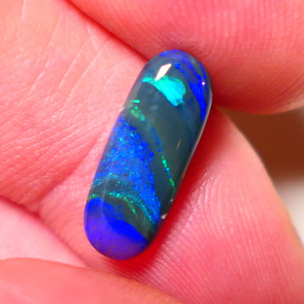 Lightning Black Opal Gemstone 2.4cts Gem Grade Mulga® N3 Black Body Tone B4 Brightness Stunning Multifires 15x6x3mm UK06