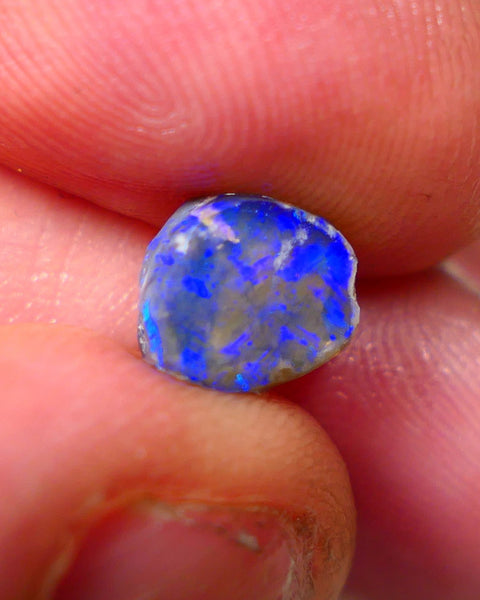 Lightning Ridge Opal Dark Base Crystal Knobby Rough Rub 1.7cts Stunning Bright Blues 9x8x3mm WAE22