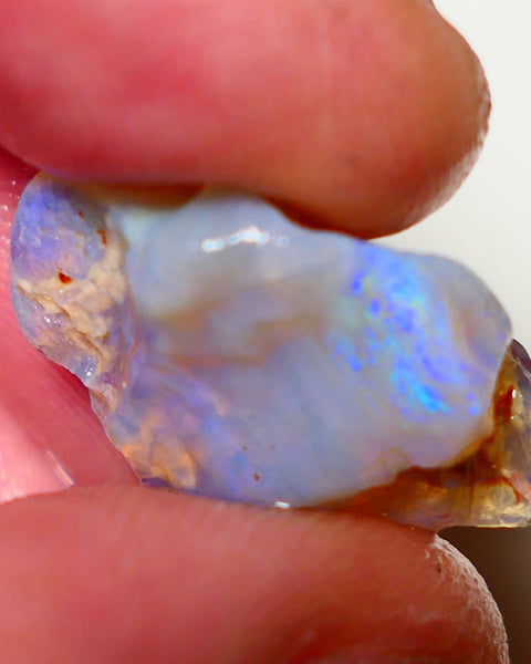 Lightning Ridge Rough Opal 11cts Crystal Untouched Knobby showing some Blue Green 21x13x9mm 0810