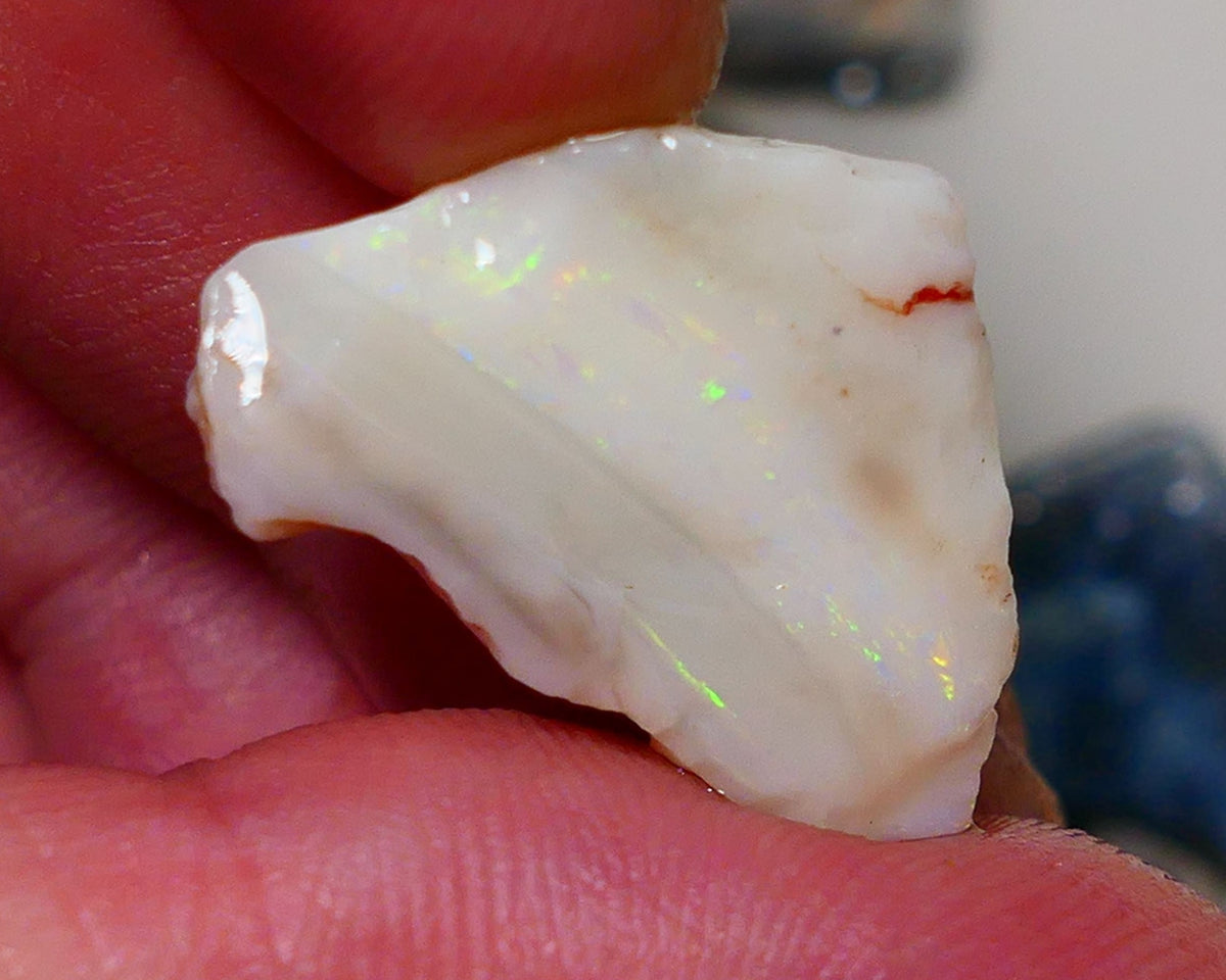 Coober Pedy Opal Rough n Rub Light base 15cts Multi Bright Multicolours 25x17x6mm 1109