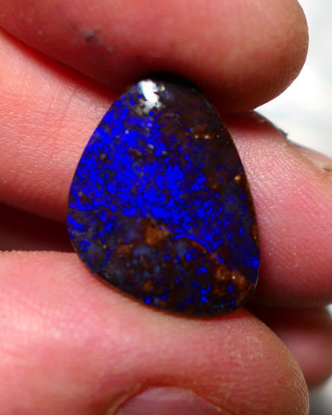 Australian Queensland Boulder opal Polished Gemstone 9.50cts Gem Bright gorgeous blue fires From Winton 20x14x4mm BO013