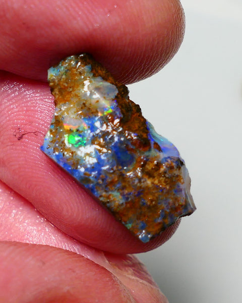 Queensland Boulder Boulder opal 7.00cts rough Winton gorgeous veins with nice Blue dominant fires 22x11x3mm BO-025