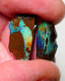 Queensland Boulder opal Stunning pair 16cts rough rubs Winton gorgeous faces with Bright Multifires 20x10x6mm & 16x8x5mm BO-020