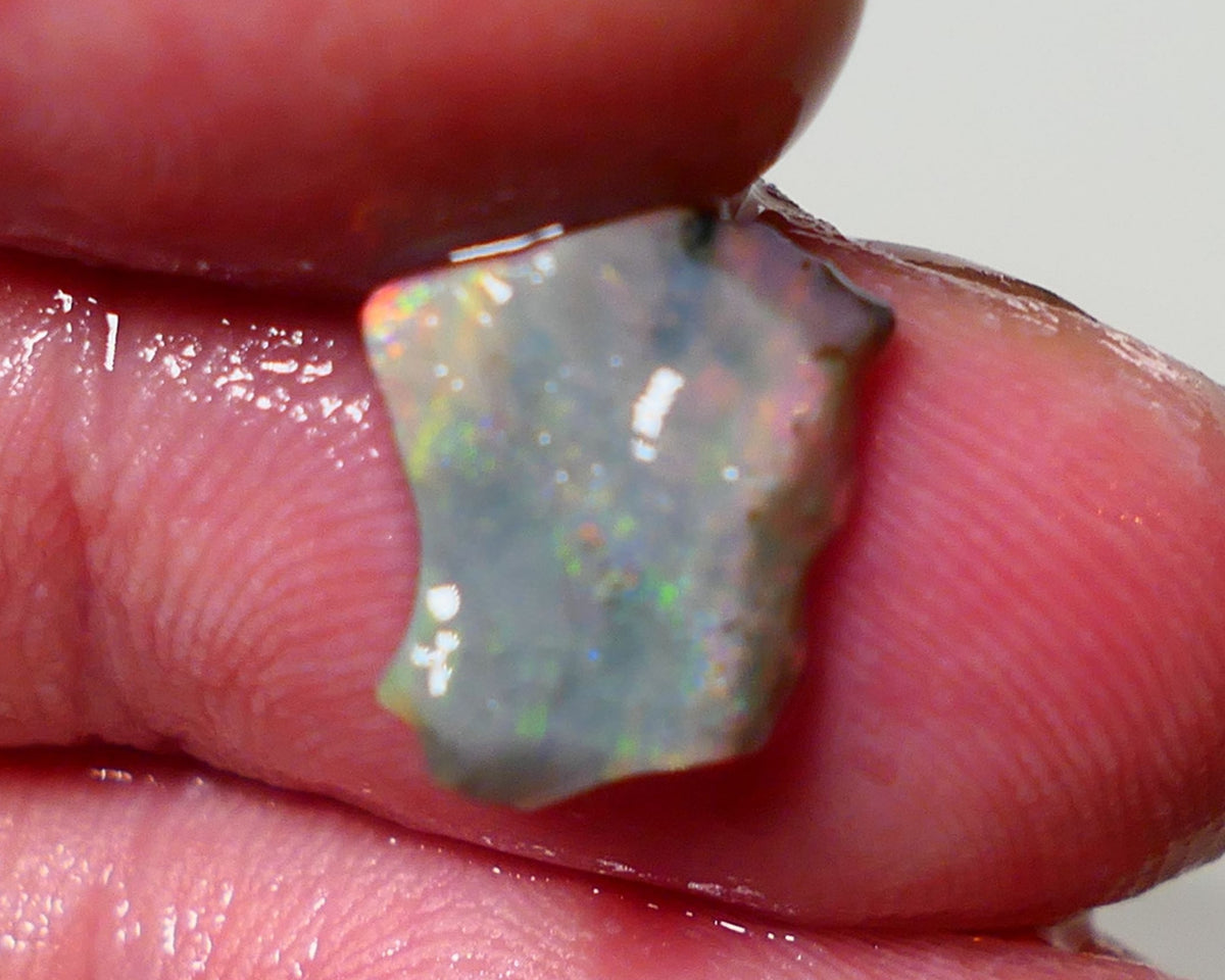 Mulga Rough Opal 2.00cts Stunning Dark Base Seam Orange/Pink Dominant Multi colour fires to Cut / carve & polish 11x10x2.5mm 1143