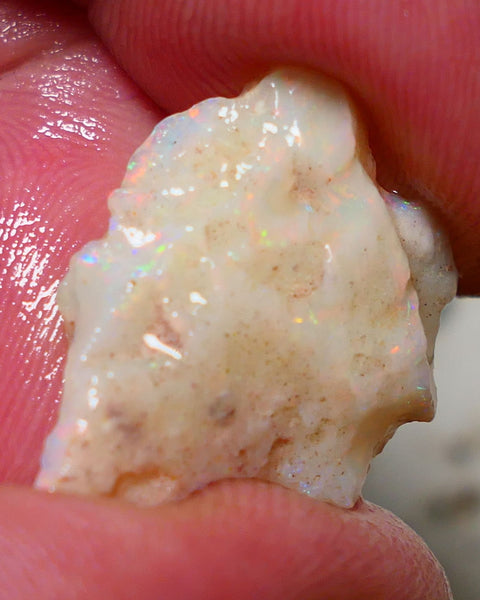 Coober Pedy Opal Rough Light base 10.50cts Gamble nice Orange Dominant Multicolours showing 24x18x5mm 1144