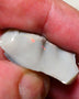 Lightning Ridge Rough Opal 17.50cts Gamble Dark Base seam showing red/orange/blue scattered bar 29x11x10mm 1145