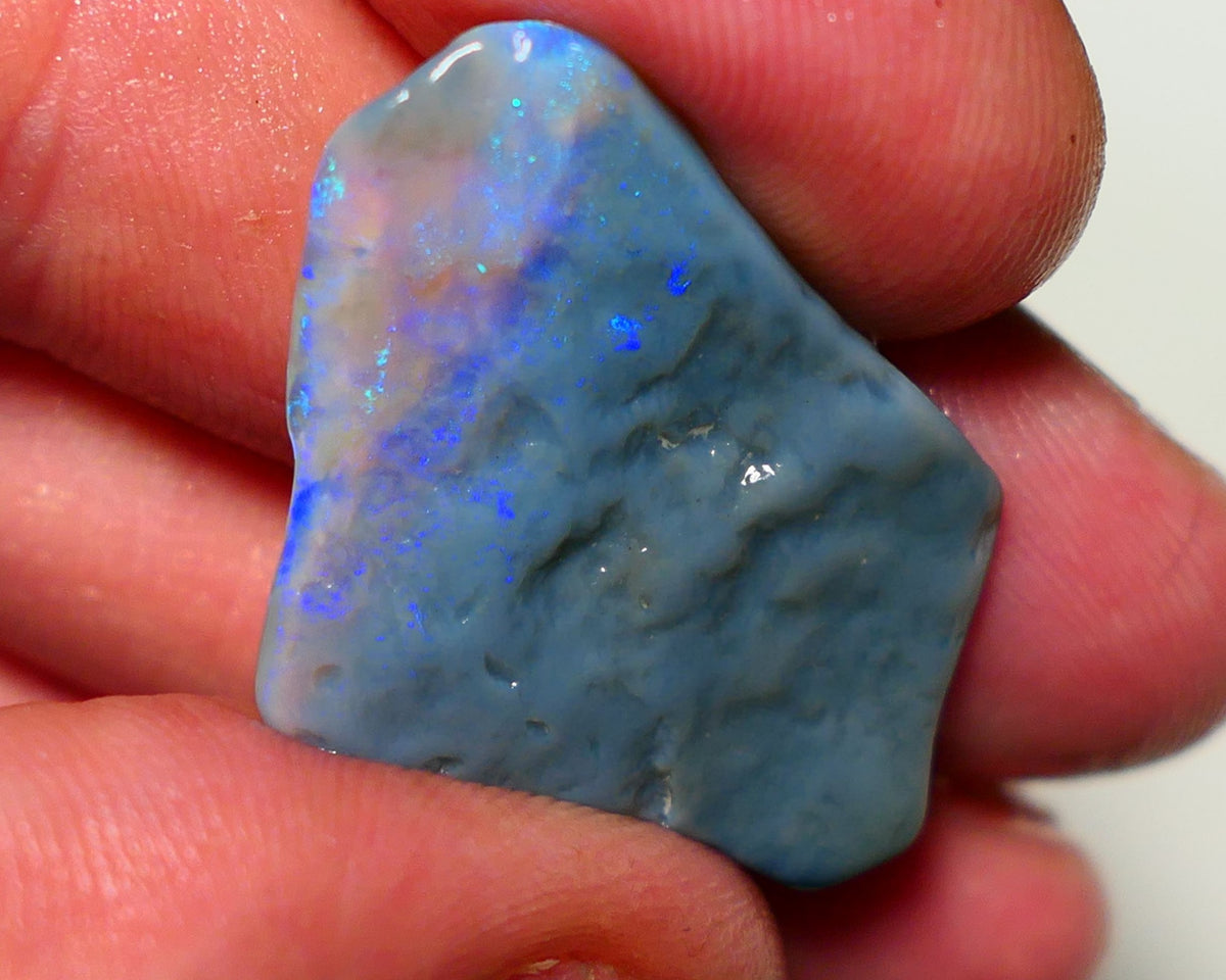 Lightning Ridge Rough Opal 13cts Nice sized Dark Crystal Seam Gorgeous Bright fires in bar to carve 33x26x3mm 1316