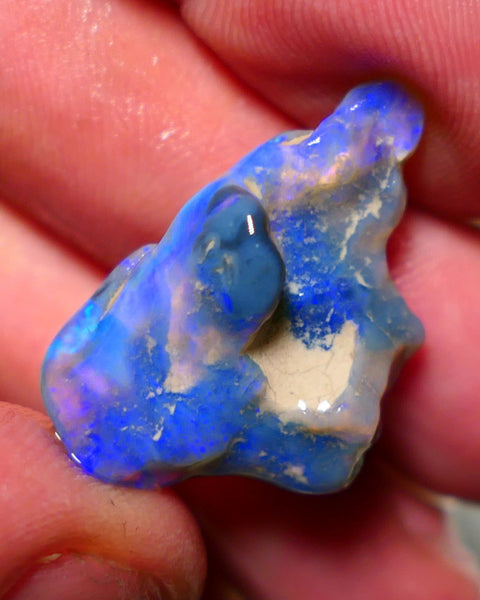 Lightning Ridge Rough Opal 15cts Nice sized Dark Crystal Seam Gorgeous Bright fires in bar to carve or cut 29x19x8mm 1315