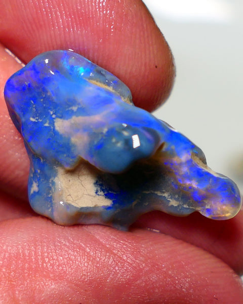 Lightning Ridge Rough Opal 15cts Nice sized Dark Crystal Seam Gorgeous Bright fires in bar to carve or cut 29x19x8mm 1315