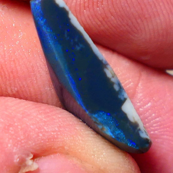 Lightning Ridge Dark Base seam Rough Rub 8.75cts Nice blues & green tones on the face with potential for more 23x10x6mm 1340