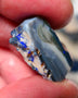 Lightning Ridge Rough Opal 13cts Black Seam Slice showing some bright blues colours 23x12x11mm A1525