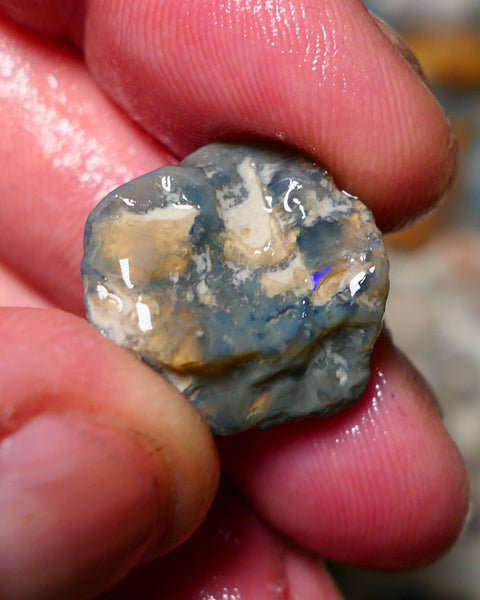 Lightning Ridge Untouched knobby Opal Rough 14cts some blue fires 19x18x9mm A1506