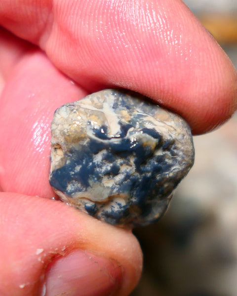 Lightning Ridge Untouched knobby Opal Rough 14cts some blue fires 19x18x9mm A1506