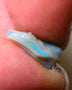 Lightning Ridge Rough Opal 1.70cts Small sized Dark Base Gamble Seam Bright Green/Blue fires in the bar 13x6x5mm Auction NS014