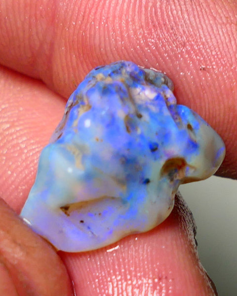 Lightning Ridge Rough Opal 14.50cts Dark Base Gamble Knobby formation Gorgeous blue fires 20x12x12mm Auction NS052