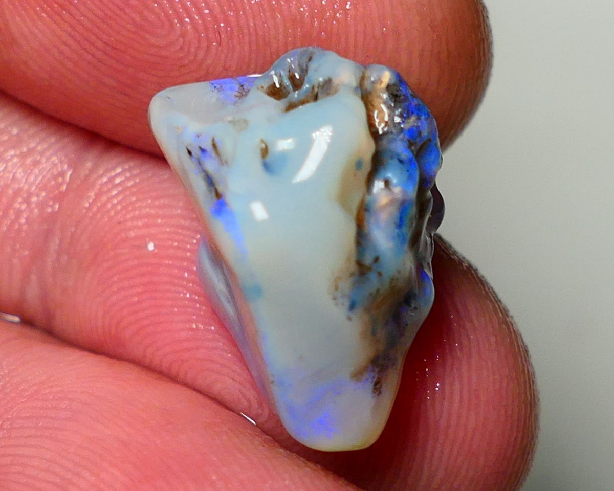 Lightning Ridge Rough Opal 14.50cts Dark Base Gamble Knobby formation Gorgeous blue fires 20x12x12mm Auction NS052