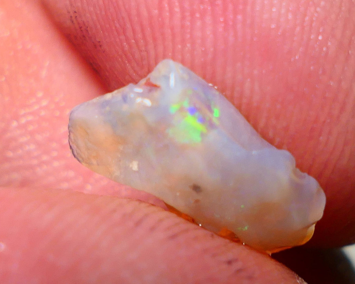 Lightning Ridge Rough Opal 2.15cts Crystal Seam piece showing area of multi colours 14x8x3mm NS036