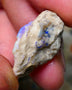 Lightning Ridge Rough Opal 17cts Crystal Base Gamble Knobby formation Light blue/Blue fires 27x19x9mm Auction NS075