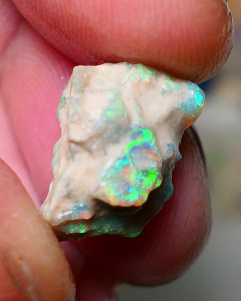 Lightning Ridge Rough Opal 7.25cts Untouched Knobby rough with Gorgeous Multicolours to explore 16x10x10mm Auction NS068