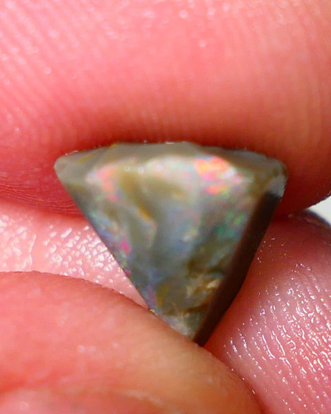 Lightning Ridge Rough / Rub Seam opal Miners Bench® 1.85cts Pink/Orange Dominant fires 10x9x4mm NS125