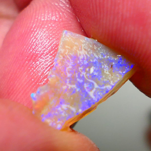 Lightning Ridge Opal Dark Crystal Base Seam Rough Rub 2.65cts Gorgeous Stunning Bright fires 14x11x3mm NS114