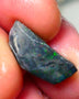 Lightning Ridge Rough / rub Opal 6cts Black Base Seam Green dominant colours 17x8x6mm Auction NS113