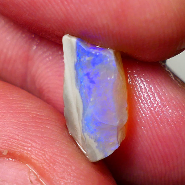 Lightning Ridge Opal Dark Crystal Base Seam Rough 3.50cts Bright Blue fires 15x7x6mm NS112