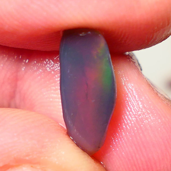 "Jelly Bean" Black Crystal Opal Miners Bench® Knobby Rough Rub 4.00cts Directional but sexy Green/Teal/Blue/Red Broad zones of colour 17x7x6mm NSW020