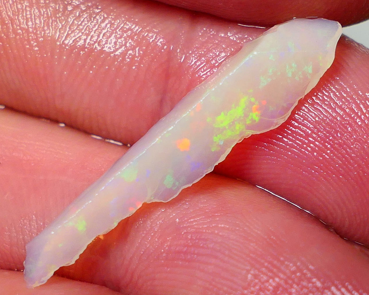 Coober Pedy Opal Rough Slice / Rub Light base 3cts Rainbow of Bright Multicolours 30x6x3mm NS139