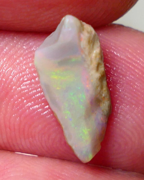 Coober Pedy Opal Rough / Rub Light base 2.00cts Yellow/Red/Orange Dominant Multicolours 14x6x5mm NS134