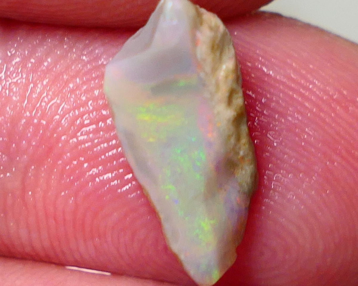 Coober Pedy Opal Rough / Rub Light base 2.00cts Yellow/Red/Orange Dominant Multicolours 14x6x5mm NS134