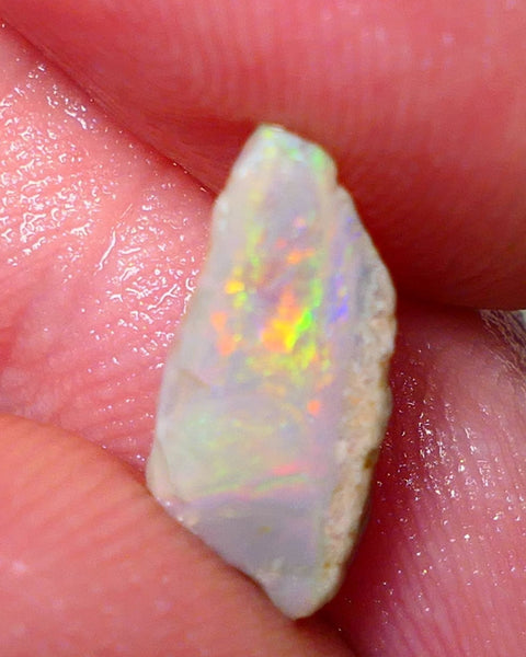 Coober Pedy Opal Rough / Rub Light base 2.00cts Yellow/Red/Orange Dominant Multicolours 14x6x5mm NS134