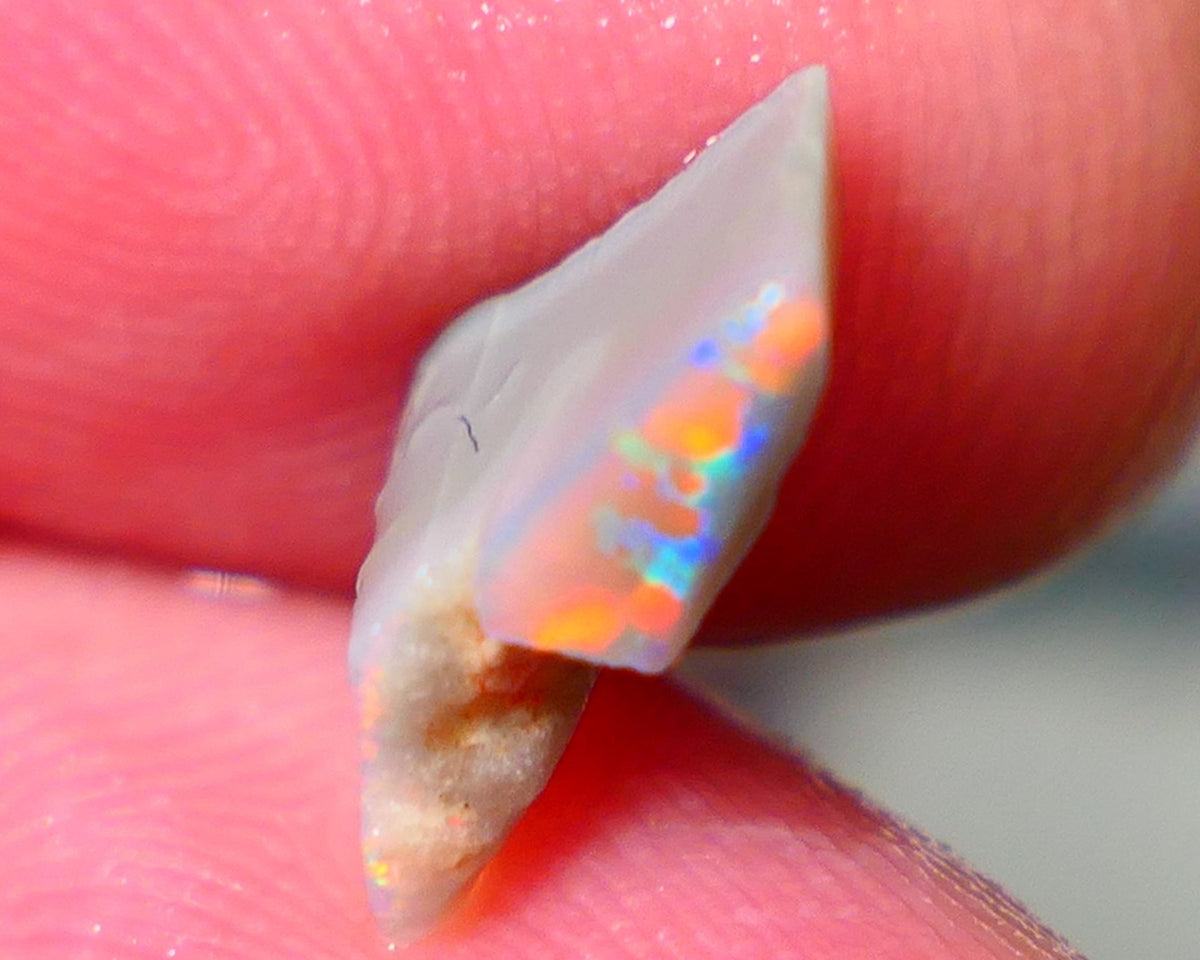 Bit of Jigsaw/Flagstone pattern POPPING Opal Rub Rough 1.70cts Gem Grade Dark base VIBRANT Reds & M.FIRES 12x7x3mm NS143