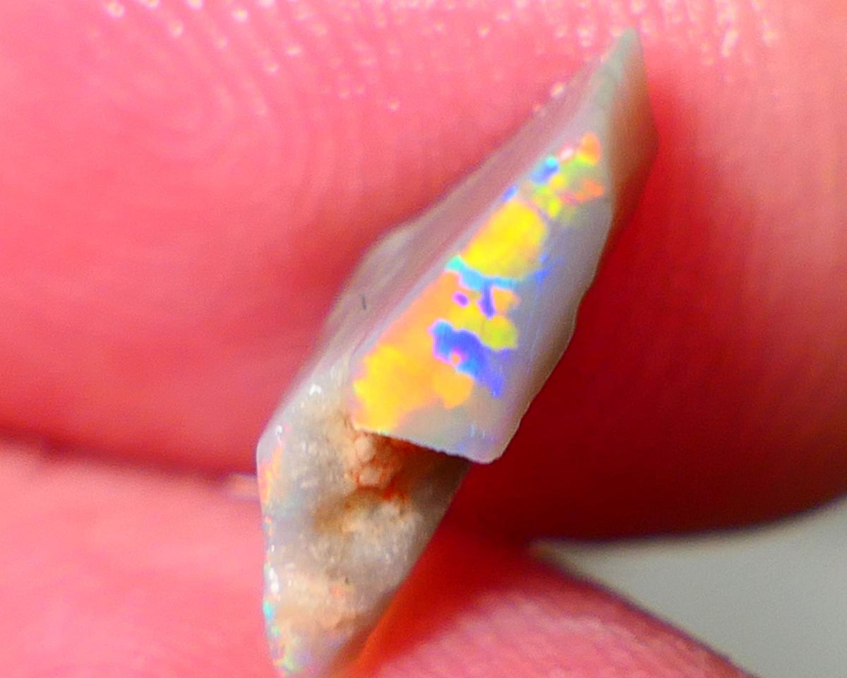 Bit of Jigsaw/Flagstone pattern POPPING Opal Rub Rough 1.70cts Gem Grade Dark base VIBRANT Reds & M.FIRES 12x7x3mm NS143