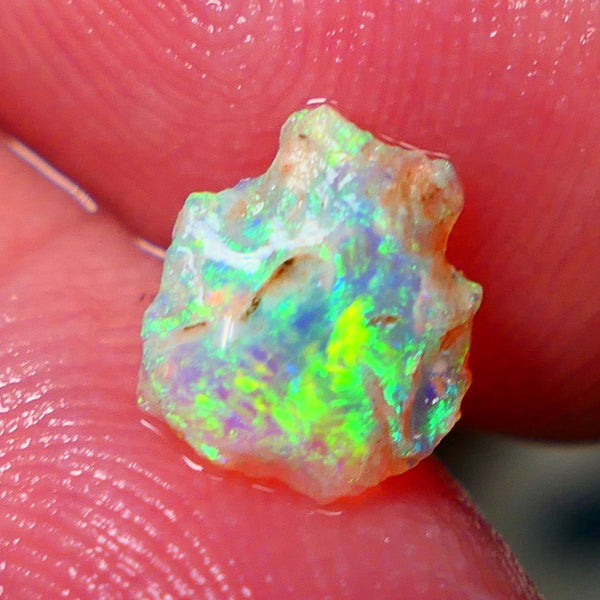 Bit of Chinese Writing pattern/Script also POPPING Opal Rub Rough Gem Grade Crystal BLING BLING VIBRANT M.FIRES 8x7x2mm NS142