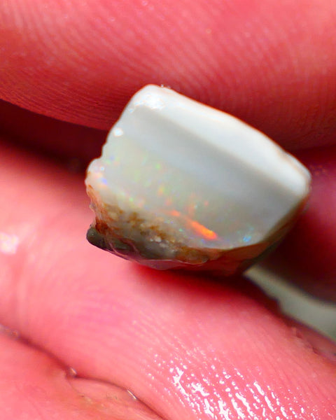 Coober Pedy Rough Opal 11.50cts Dark Crystal Seam showing Lots of Orange Dominant M.colours 23x10x8mm NS173