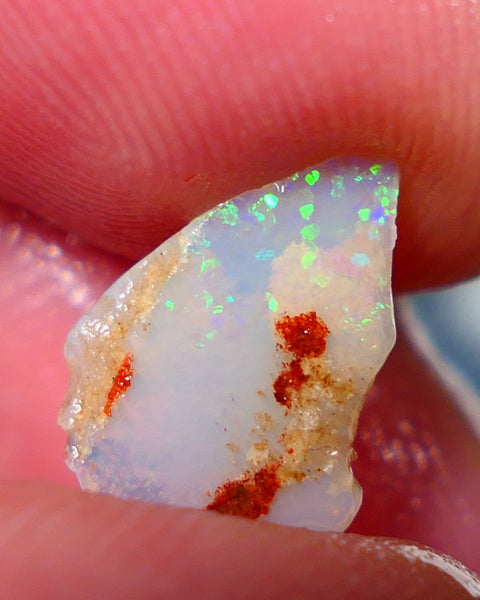 Lightning Ridge Rough / Rub Light Crystal Seam opal Miners Bench® 1.15cts Multicolour Flashes of Confetti  13x9x2mm NS169