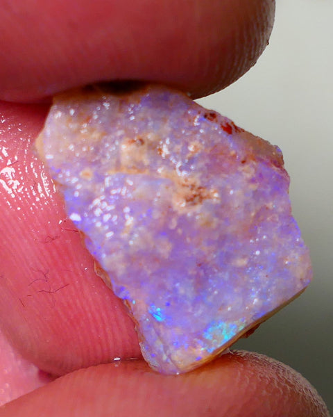 Coober Pedy Rough Opal 7.50cts Crystal/Light Seam showing nice Blue/Green Colours in flat bar 19x14x5mm NS199