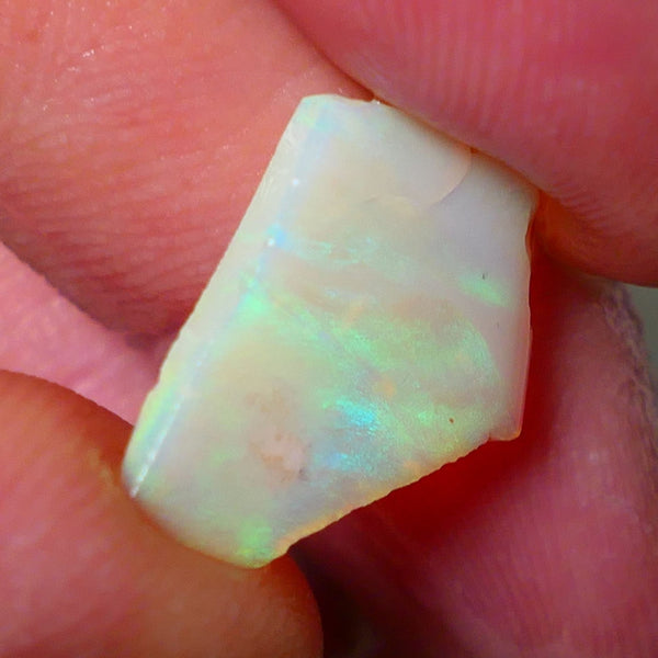 Coober Pedy Opal Rough / Rub /slice Light base 3.25cts Yellow/Green Dominant Multicolours HAS FRACTURES TO WORK AROUND 18x13x2mm NS193