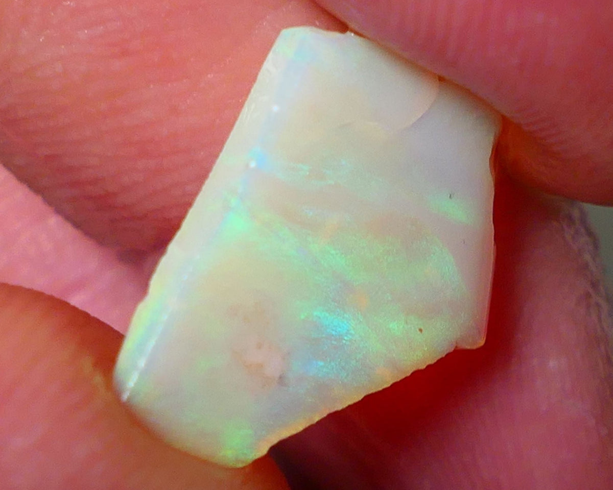 Coober Pedy Opal Rough / Rub /slice Light base 3.25cts Yellow/Green Dominant Multicolours HAS FRACTURES TO WORK AROUND 18x13x2mm NS193