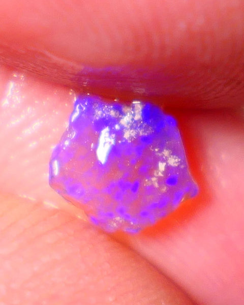 Lightning Ridge Opal Dark Crystal Base Seam Rough Rub 0.55cts Clean Gem Bright Blue fires 7x6x1.5mm NS186