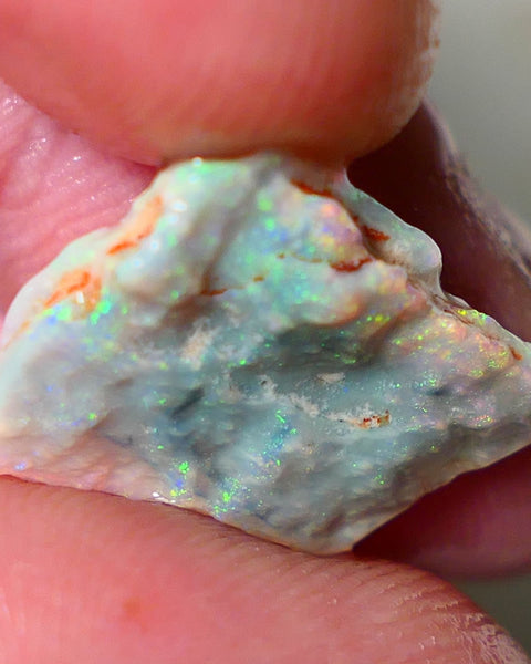 Mulga Rough Opal 5.00cts Dark Base Seam Nice Yellow/Orange Dominant M.fires to Cut / carve & polish 18x14x3mm NSW031