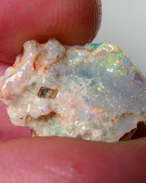 Mulga Rough Opal 4.75cts Dark Base Seam Nice Yellow/Orange Dominant M.fires to Cut / carve & polish 18x14x4mm NSW033