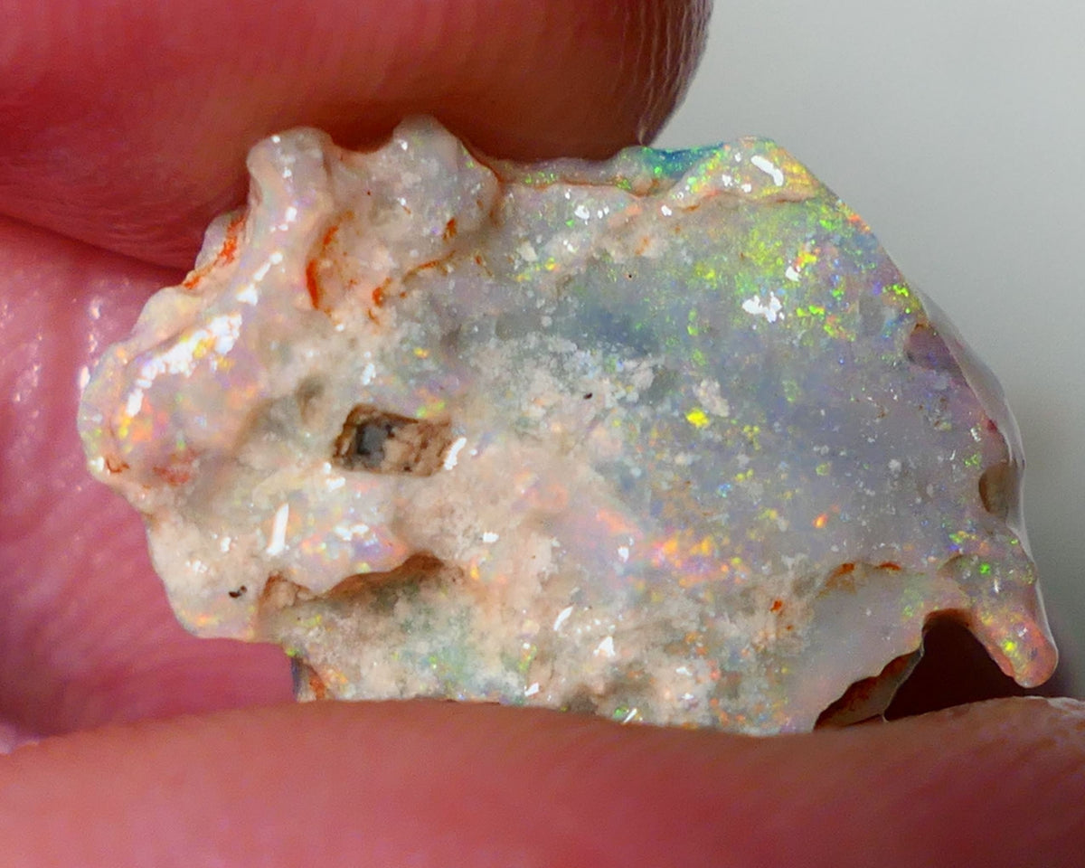 Mulga Rough Opal 4.75cts Dark Base Seam Nice Yellow/Orange Dominant M.fires to Cut / carve & polish 18x14x4mm NSW033