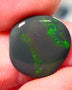 Lightning Ridge Rough / Rub Seam opal Miners Bench® 3.80cts Greens on Black 14x13x2.5mm NS203