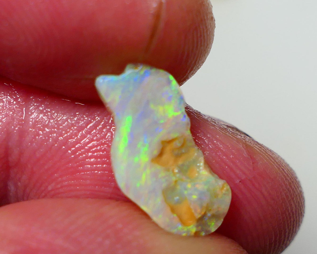 Lightning Ridge Rough Opal 2.25cts Crystal Seam showing Nice multi colours 16x7x4mm NS303